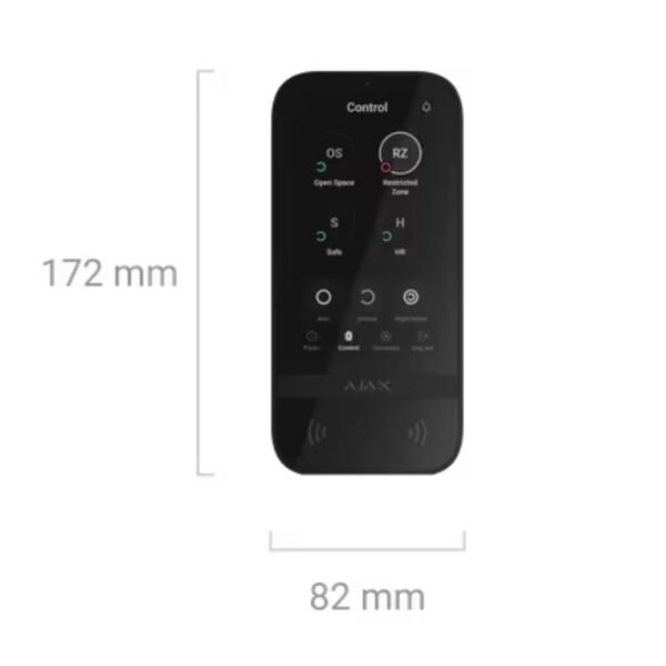 Clavier avec un écran tactile Ajax KeyPad Touchscreen Jeweller - Noir – Image 9